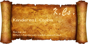 Kenderesi Csaba névjegykártya