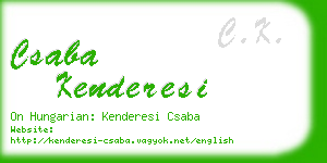 csaba kenderesi business card